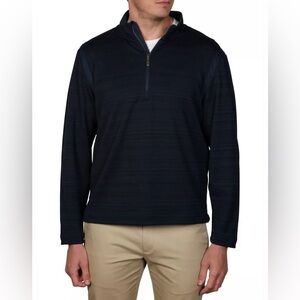 TOMMY BAHAMA NWOT MEN’S ISLANDZONE TIDAL STRIPE 1/2 ZIP IN NAVY BLUE SZ SMALL